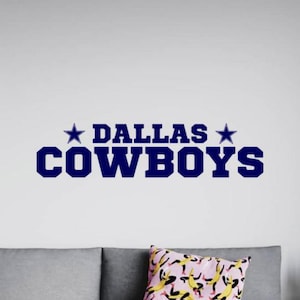 Calcomanía de pared de fútbol de Cowboys, pegatina de vinilo, decoración de pared, letrero, jugador, regalo, ventilador, arte de pared, póster, un color, sin fondo, calcomanía interior y exterior 3256