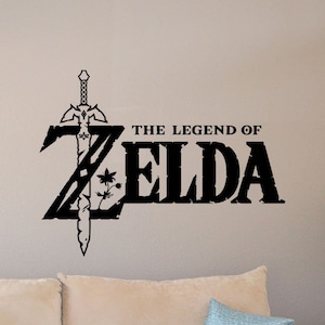 La leyenda de Zelda pared calcomanía maestro espada cartel de vídeo juego decálo gamerroom señal de niños juegos decoración vinilo pegatina Playroom Wall Art 9-09
