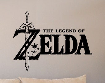 Zelda Wall Decal Master Sword Poster Video Game Decal Gamer Room Sign Kids Gaming Decor Vinyl Sticker Playroom Wall Art 9-09