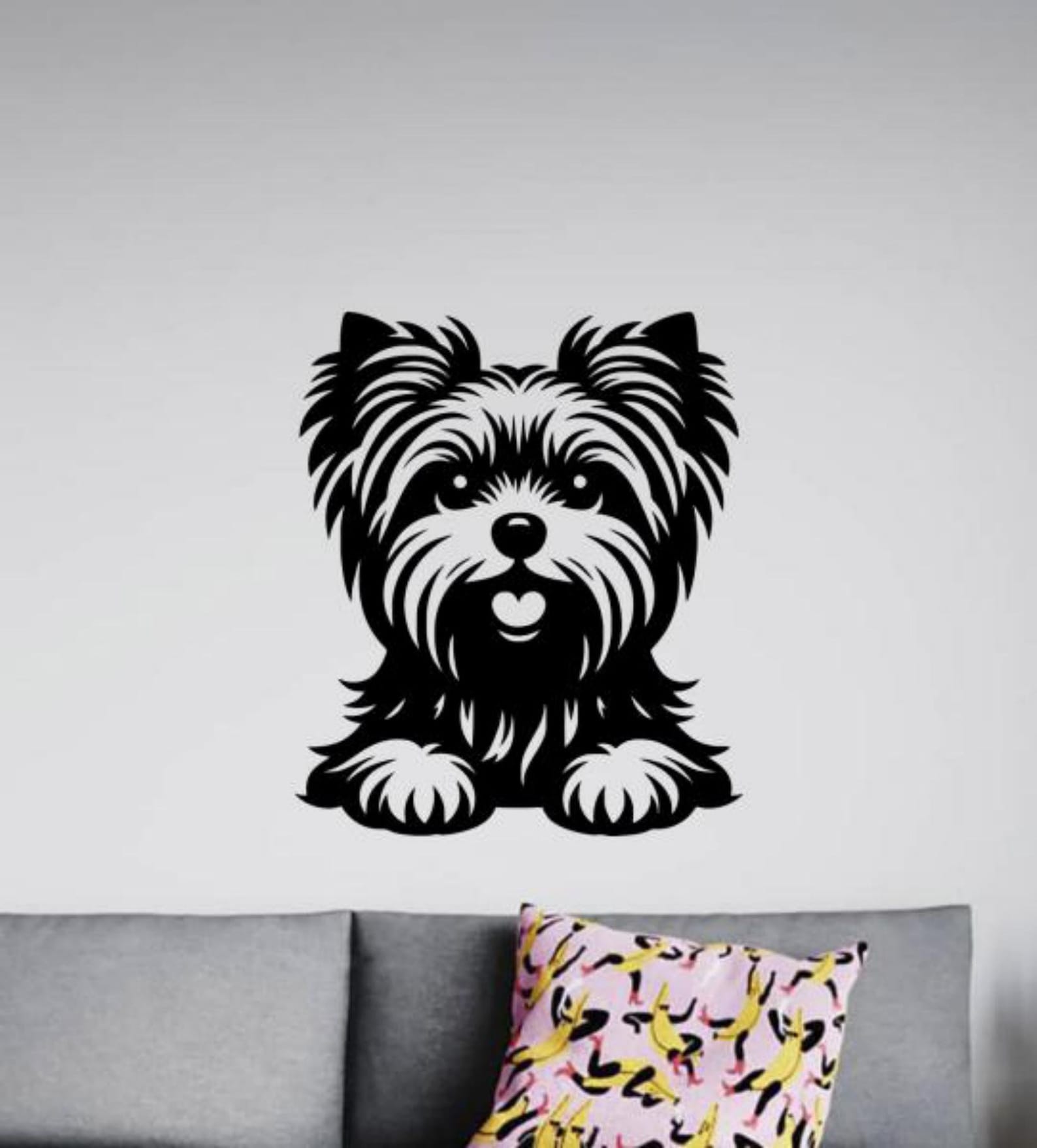 Yorkshire Terrier Wall Decal Vinyl Sticker Dog Peeking Yorkie Wall ...