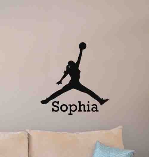 Girl Jumpman Wall Decal Personalized Air Jordan Quote Etsy