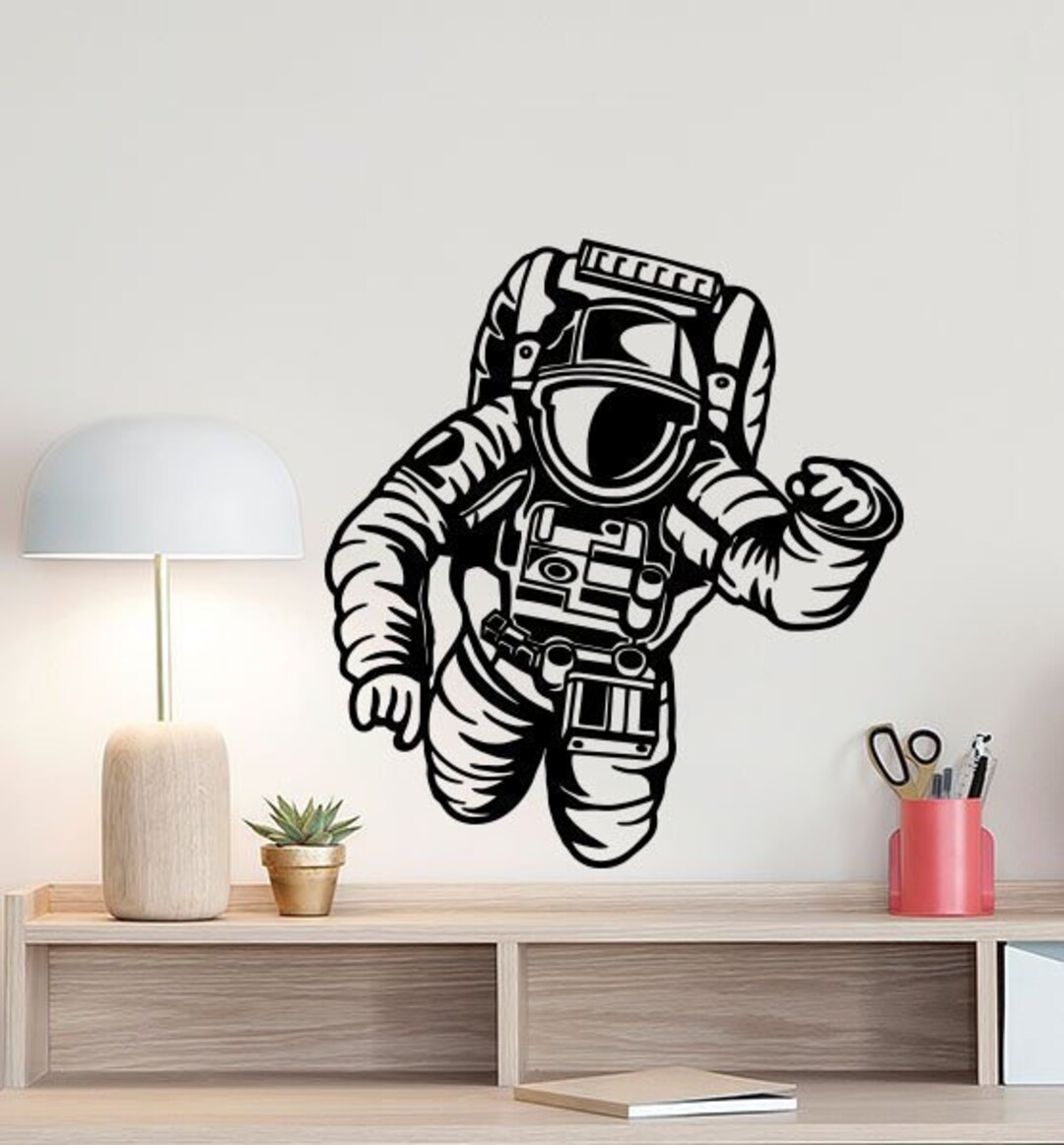 Astronaut Wall Decal *can Add the Name* Spaceman Poster Kids Room Decal ...
