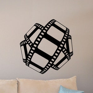 Cinema Wall Decal Film Strip Sign Tape Film Poster Home Theater Decor Playroom Vinyl Sticker Print Gift Video Decor Movie Wall Art 9-12