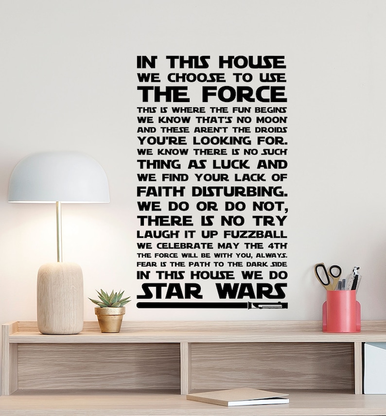 In This House We Do Star Wars Wall Decal Geek Poster Sign E Playroom Vinyl Sticker Teen Gift Bedroom Decor Art 5 49