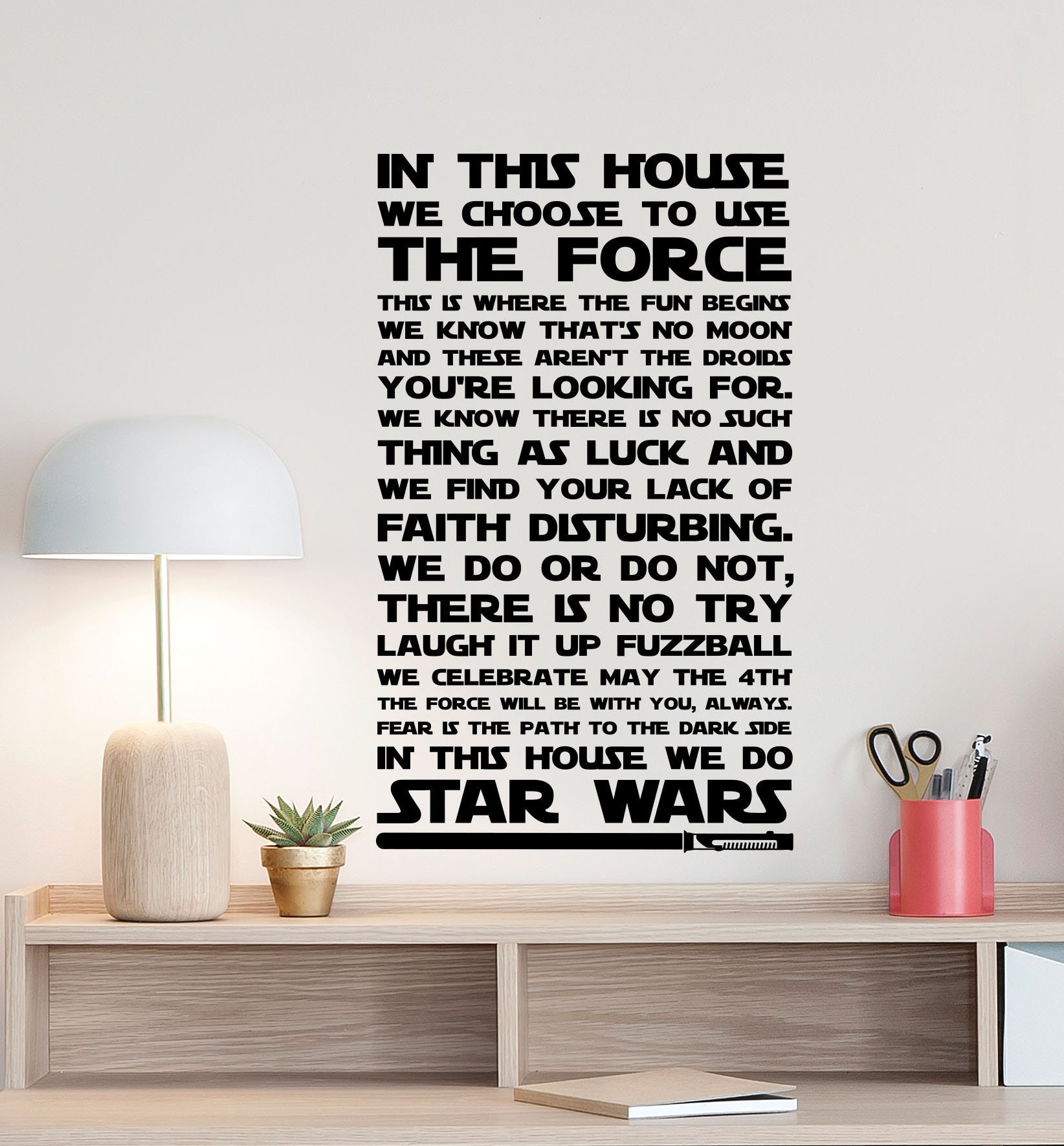 In This House We Do Star Wars Wall Decal Geek Poster Movie - Etsy