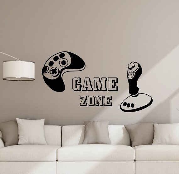 Gamer Sticker, Eat Sleep Game Wall Decal,Gamer with Controller Wall Decal,  Game Zone, Video Game, Wall Stickers Mural for Home, Playroom Bedroom  Decoration (Black) 