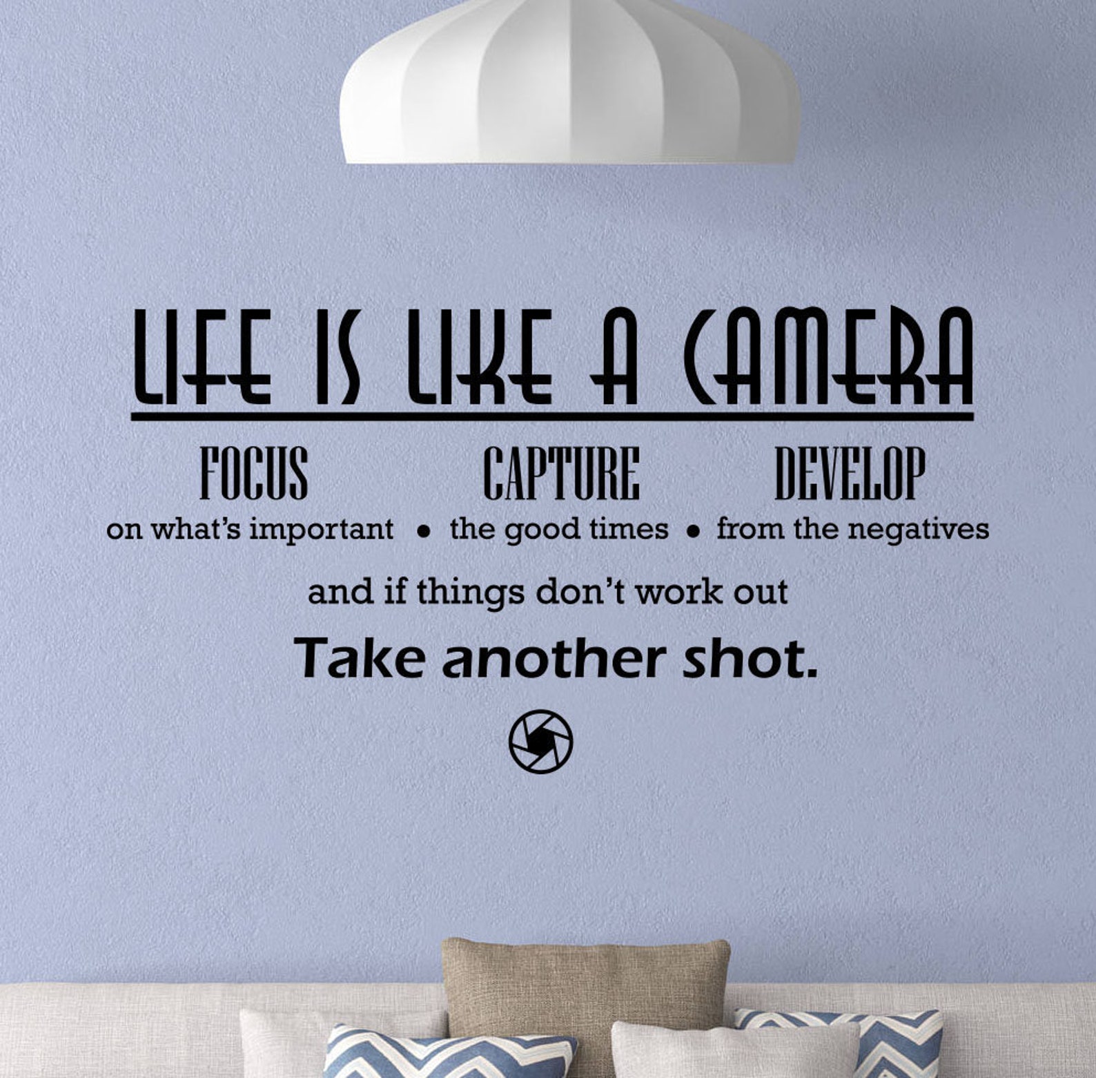 Life is Like A Camera Wall Decal Photography Sign Focus Poster Etsy