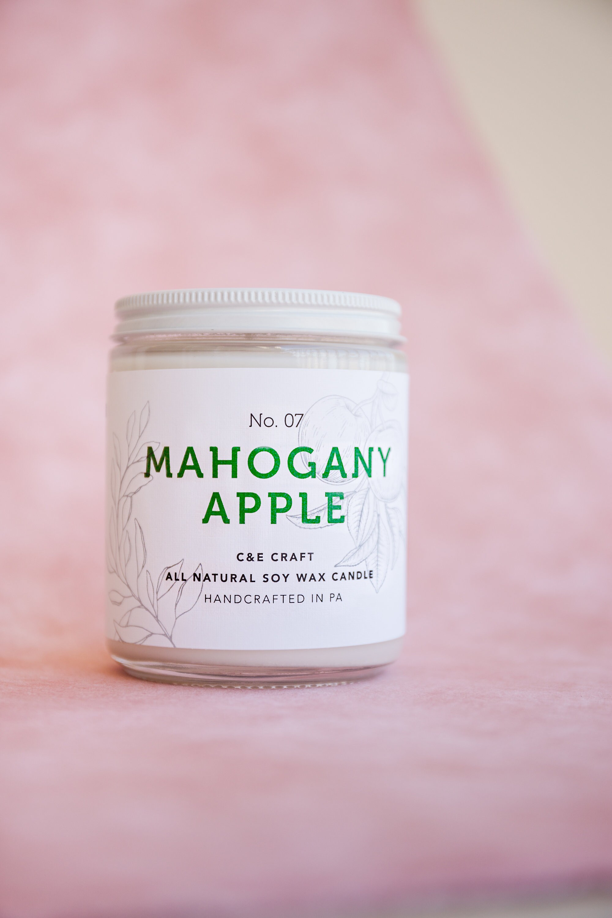 C&E Mahogany Apple Candle All Natural Soy Wax Candle Etsy