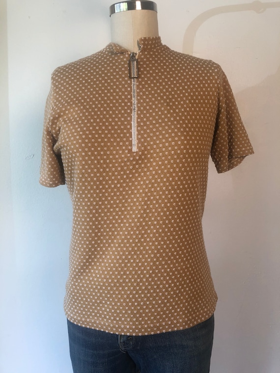 60s Brown Variety Quarter Zip Tee