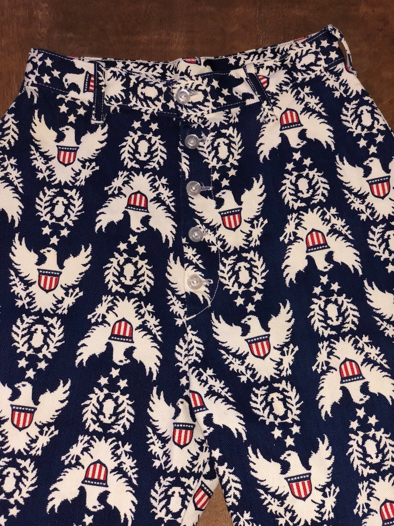 1970s Pantasticks Liberty Eagle American Button Fly Bell Bottoms