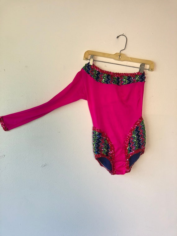 80s Marvel Sequins Pink Leotard
