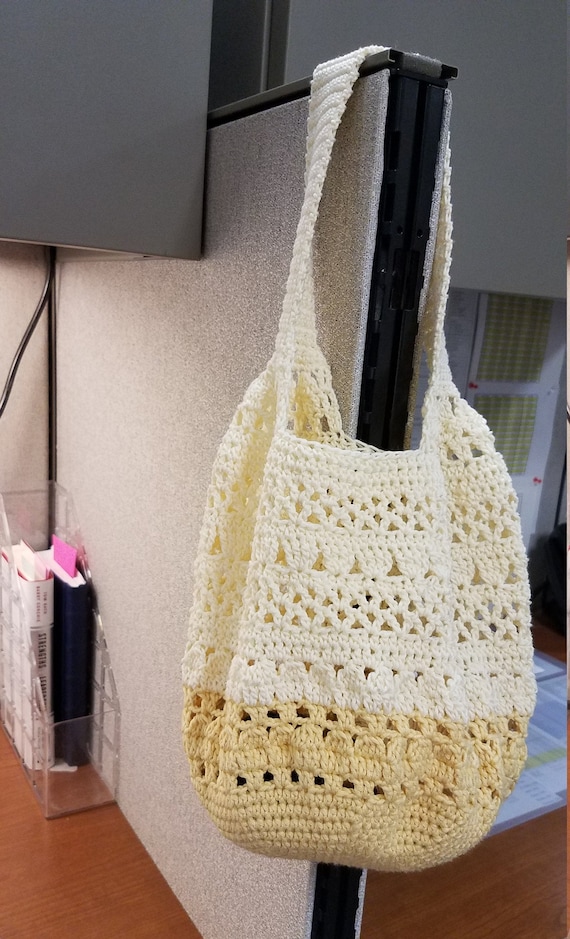 Crochet Tote Bag yellow and off White. Custom Orders Also Available. Etsy UK