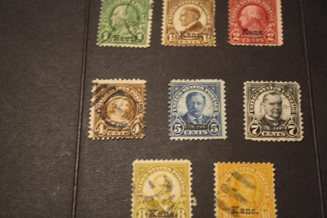 US Stamps Kansas and Nebraska Overprints 16 Stamps Used High Catalog