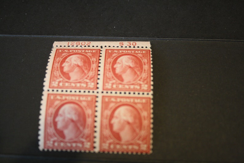 US Stamps 540 Plate Block of 4 Rare S30 Plate Number OG Light Hinged on