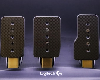 Carbon Fiber Pedal Plates | Adjustable Mod for Logitech Driving Force Pedals G29/G920/G923 | With Hardware | Sim Racing Mods and Accessories