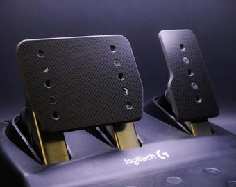 Big Brake Carbon Fiber Pedal Plates (Adjustable) | Logitech Driving Force Pedals G29/G920/G923 + Hardware | Sim Racing Mods and Accessories