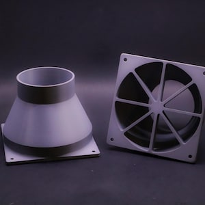 120mm Fan to 3"(75mm) Duct Reducer Adapter w/ Airflow Fins | Wind Simulator Kit | SIM Racing Cockpit 8020 Rig | SIM Racing Mods | Flight Sim