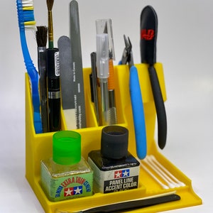 Modeler&#39;s Tool Caddy | for Gunpla and Model Kit Building | Fits Tamiya and Mr. Mark Setter/Softer | Modeling Accessories
