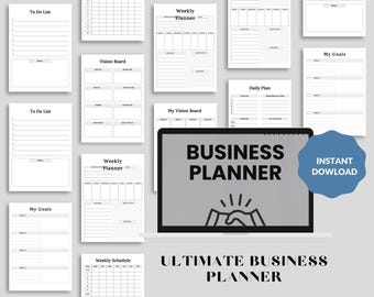 Editable Business Planner 2025, Digital Entrepreneur Organizer, Printable Small Business Tracker, Goal Setting PDF, Productivity Journal