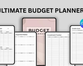 Editable Ultimate Budget Planner 2025, Digital Finance Tracker, Printable Money Planner, Savings Goals PDF, Debt Payoff Journal