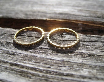 Twisted circle ear studs, gold plated twisted circle, stainless steel twisted circle ear studs
