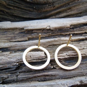 Gold Earstud Circle, Stainless Steel, real gold plated, open circle studs image 9