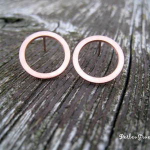 rose gold circle studs geometric stainless steel