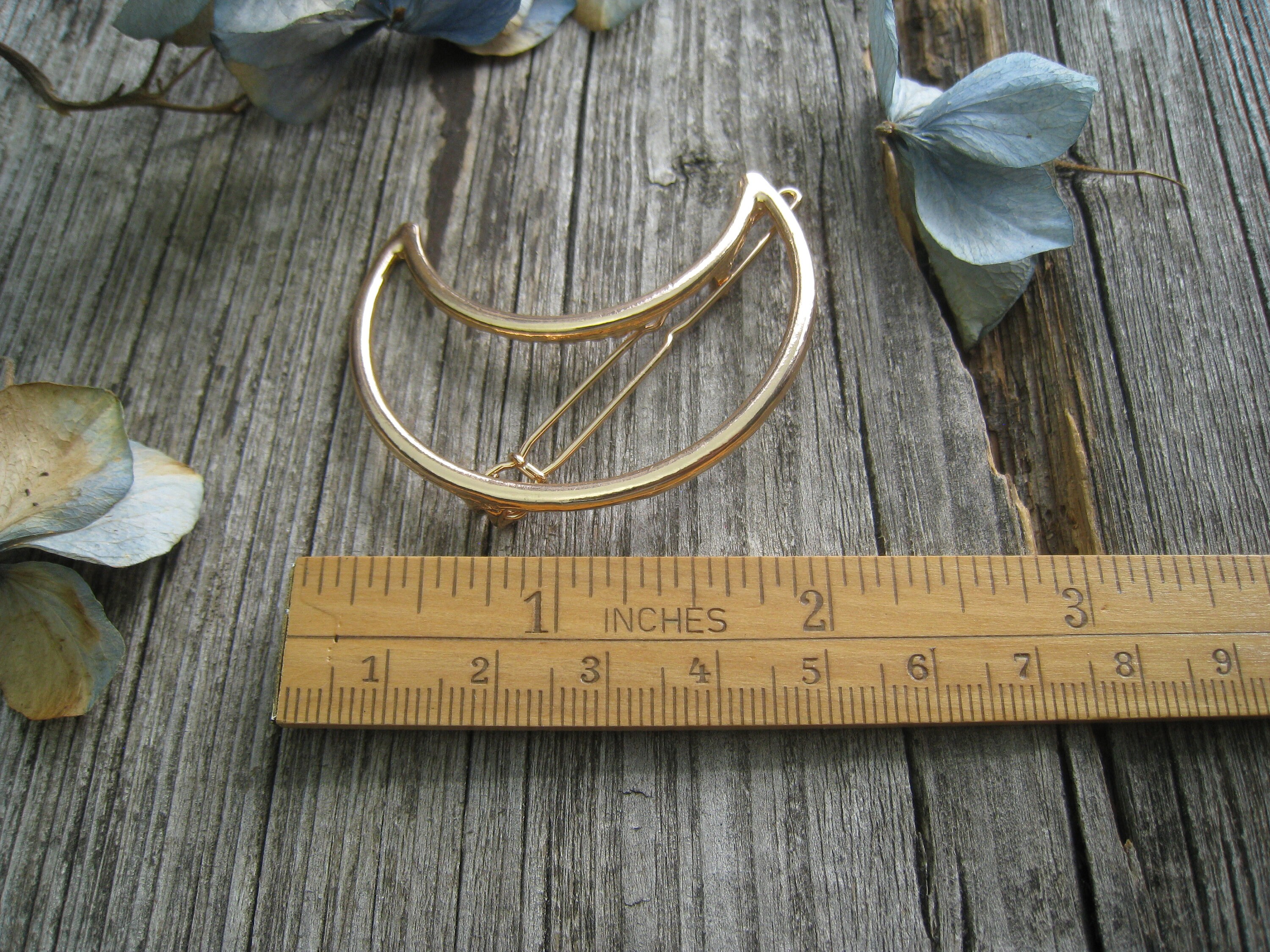 Kristall Klee Haarklemme (Gold) – 6 Cm, Metall, Für Hochzeiten, Partys & Besondere Anlässe