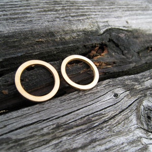 Gold Earstud Circle, Stainless Steel, real gold plated, open circle studs image 3