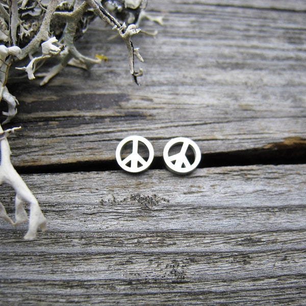 Mini Peace Stecker Edelstahl silber, Protestsymbol, Friedenssymbol, Peace-Zeichen, Pazifist, Friedenssymbol