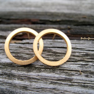 Gold Earstud Circle, Stainless Steel, real gold plated, open circle studs image 8