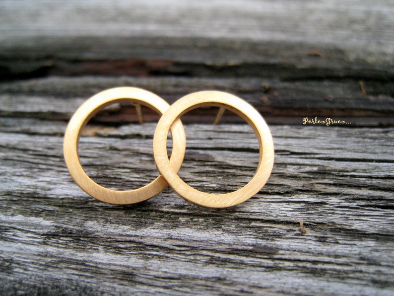 Gold Earstud Circle, Stainless Steel, real gold plated, open circle studs image 8