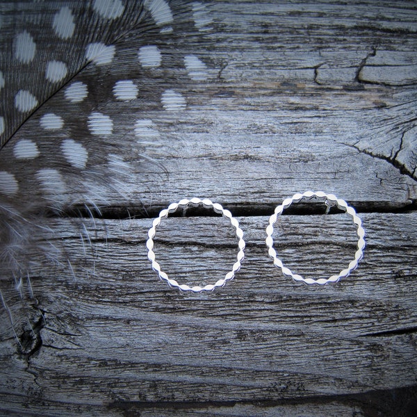Feine gedrehte Kreis-Stecker silber, gewundene Ringe, Edelstahl, Kreislauf des Lebens, minimalistisch, twisted circle, 1 Paar