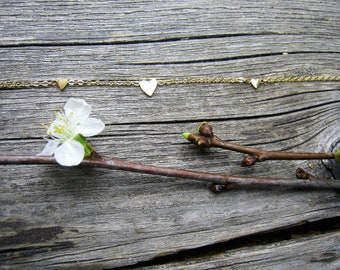 lovely bracelet, real gold plated, stainless steel, heart bracelet, three heart jewelry