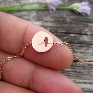 Little bird bracelet rosegold stainless steel minimalist