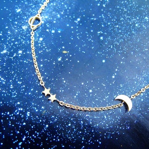 galaxy bracelet, real gold plated, stainless steel, moon stars saturn, space bracelet