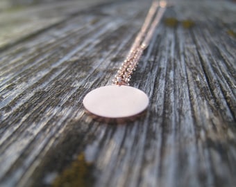 Punkt Halskette roségold, Edelstahlkette geometrisch, Vollmond Anhänger, Edelstahl Kette rosé, minimalistisch, Kette Dot 10 mm