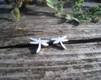 Niedliche Libellen Stecker silber, Edelstahl Ohrstecker, mini Silberlibelle