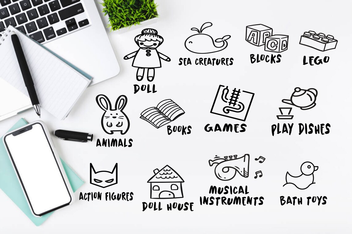 Toy Storage Label Svg Files For Cricut/Children Toy Storage Etsy