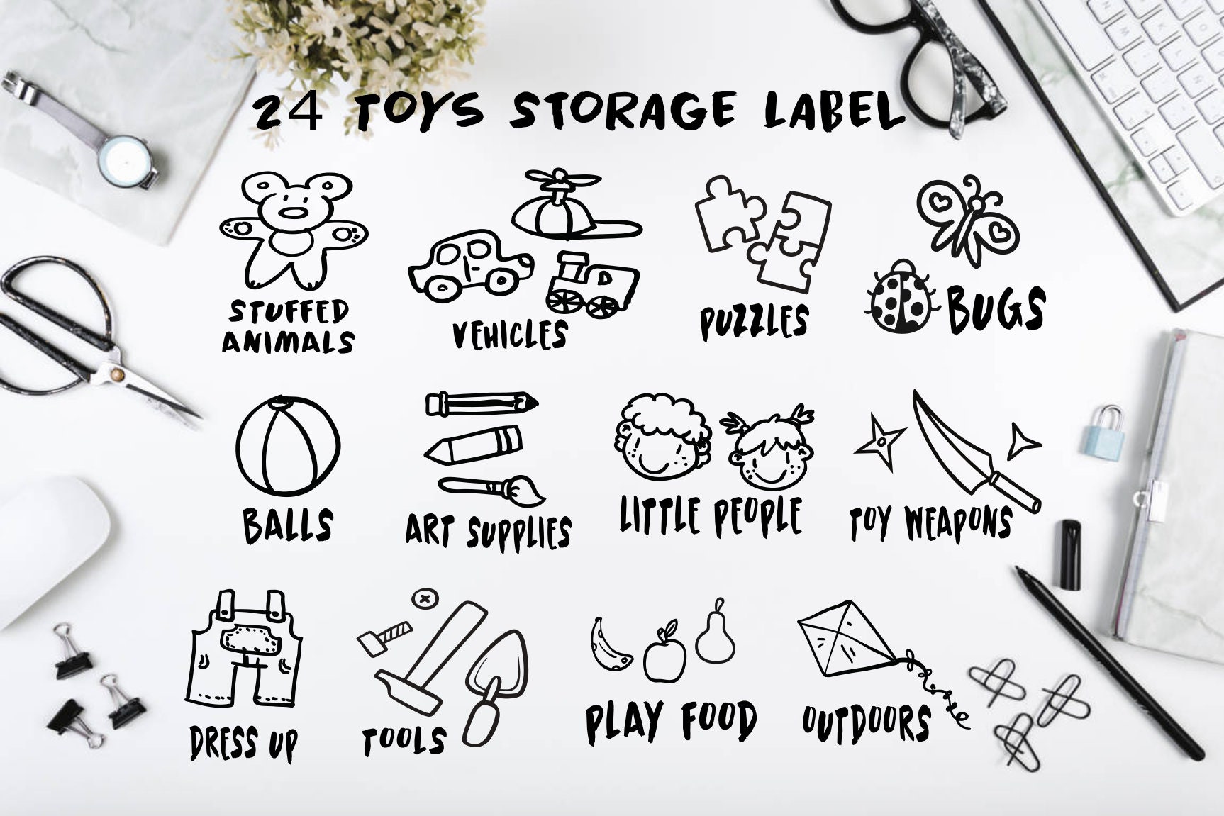 Toy Storage Label Svg Files For Cricut/Children Toy Storage Etsy