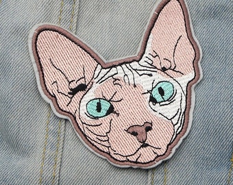 IRON-ON Sphynx Cat Kitty Patch
