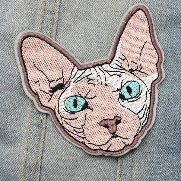 IRON-ON Sphynx Cat Kitty Patch