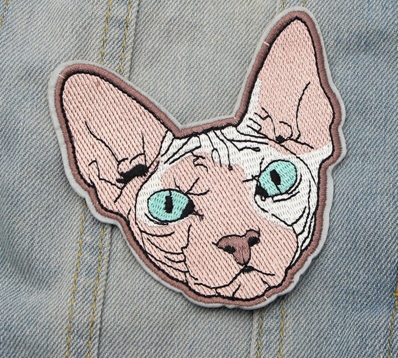 Sphynx Cat Kitty Patch Etsy