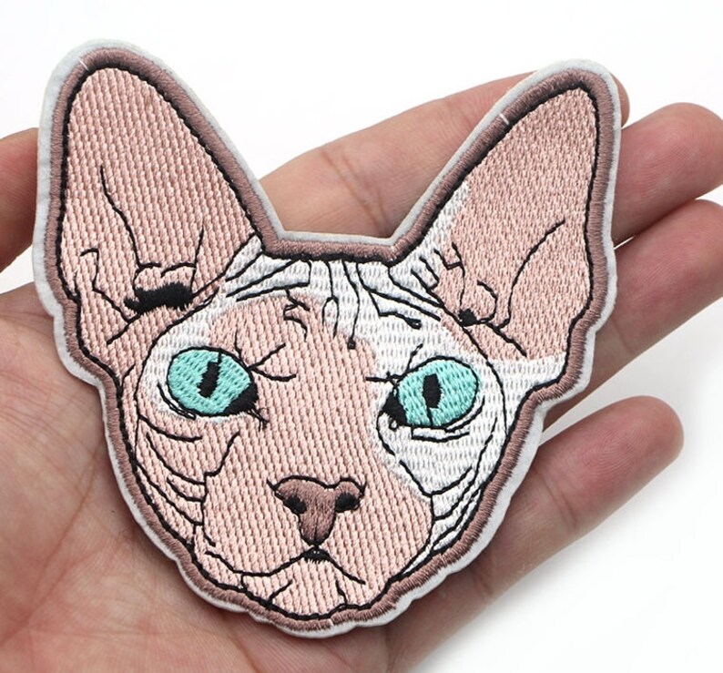 Sphynx Cat Kitty Patch Etsy