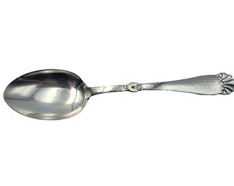 Place Soup Spoon / Tablespoon ~ Danish Hammered Handle Silverplate 7 1/4"