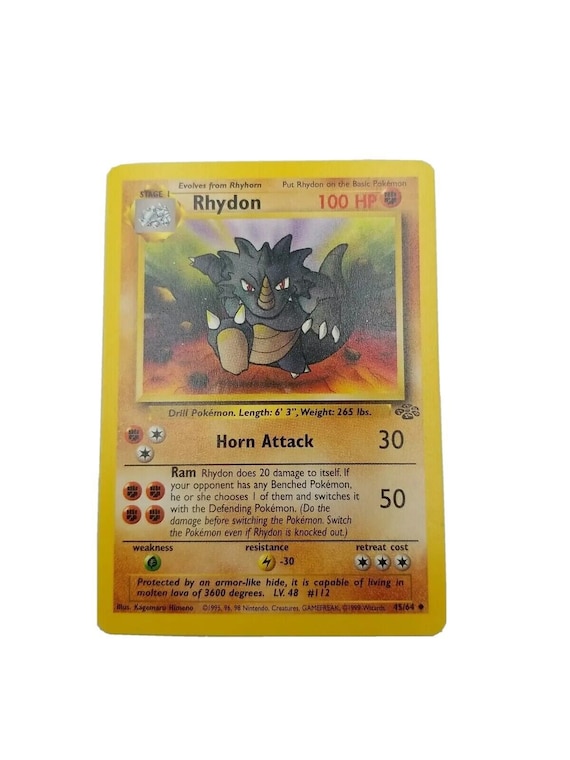Pokmon TCG Rhydon Jungle 45/64 Regular Unlimited Uncommon - Etsy