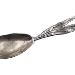 Michael Aram Silverplate Serving Spoon Figural Abstract Vegetable Plant Leaf 11"