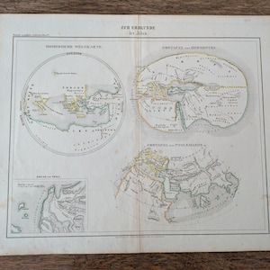 Original 1856 History Atlas Map Ancient Homer Herodotus Troy Ptolemy 16.5 x 13.5