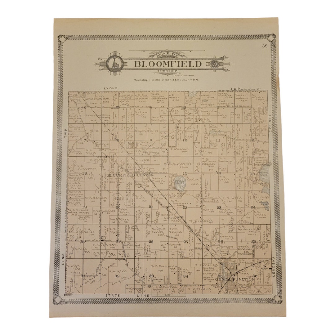 Vintage 1907 Atlas Plat Map Bloomfield - Il 1080xN.5504482703 Mr7y 