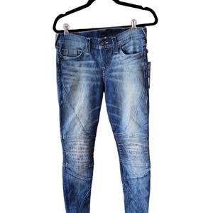 True Religion Halle Mid Rise Super Skinny Moto Jeans Size 28 US 6 New With Tags!